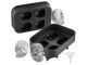 VEVOR Skull Ice Cube Tray, 4-Grid Skull Ice Ball Maker, Flexible Black Silicone Ice Tray with Lid & Funnel, Funny Skull Ice Cubes 1.6"x1.8" Each for Beverage, Chocolate, etc. on Parties & Holidays - Newegg.com