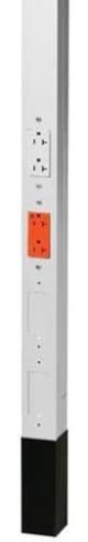 Hubbell - HBLPP10IGW - Three Service Pole One Orange Isolated Ground 20A 125V Style Line Duplex Receptacles 2 Circuits