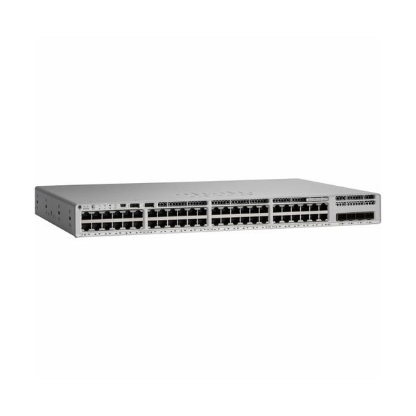 Cisco Catalyst 9200L - Network Essentials - Switch - L3 - Managed - 12 X 100/1000/2.5G/5G/10GBase-T + 36 X 10/100/1000 (PoE+) + 4 X 10 Gigabit Ethernet - Rack-mountable - PoE+ (740 W) - C9200L-48P-4X-1E
