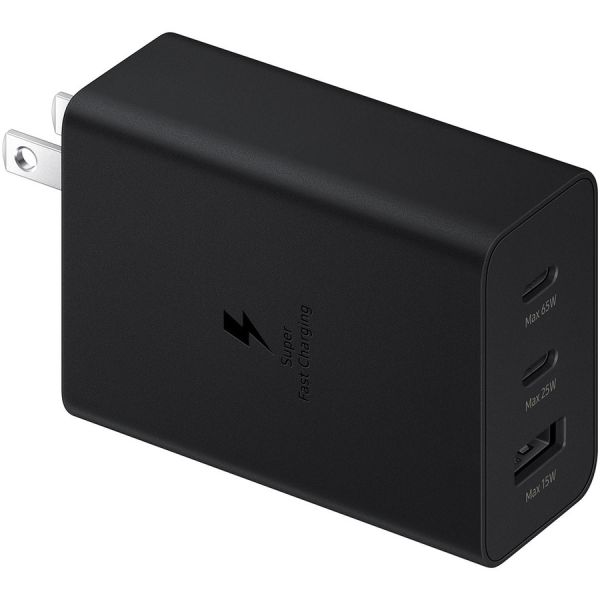 Samsung 65W Trio Adapter EP-T6530NBEGUS Black | USB-C Fast Charging — EP-T6530NBEGUS