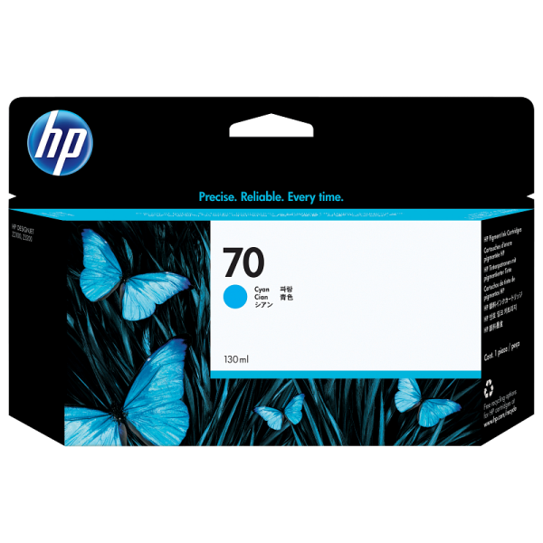HP 70 130-ml Cyan DesignJet Ink Cartridge (C9452A)