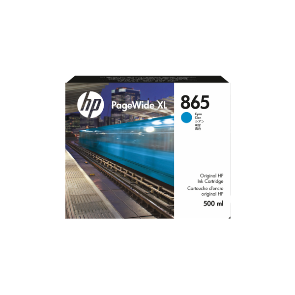 HP 865 500-ml Cyan PageWide XL Ink Cartridge (3ED85A)