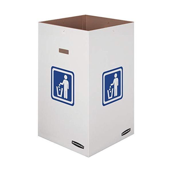 Bankers Box 10 Pack 50 Gallon Corrugated Cardboard Trash and Recycling Containers