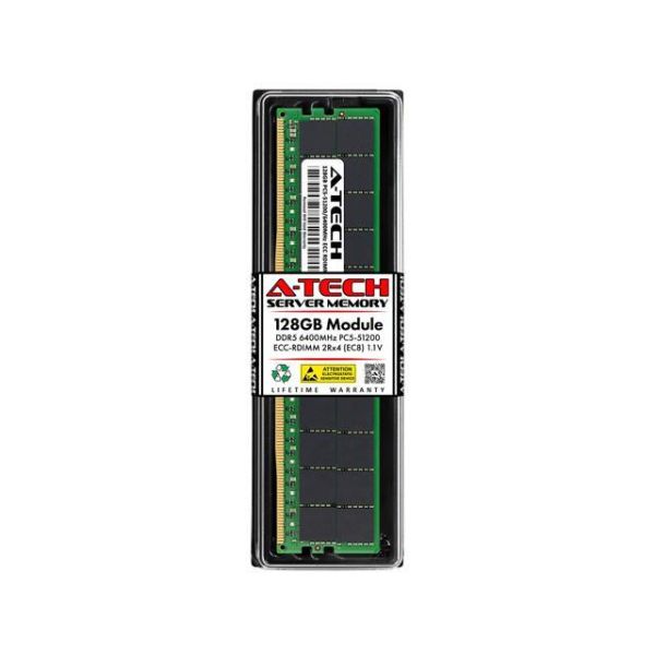 128GB RAM Replacement for IBM-Lenovo 4X77A90993, 4X77A93529, 03NA217 | DDR5 6400MHz PC5-51200 ECC RDIMM 2Rx4 (EC8) Server Memory