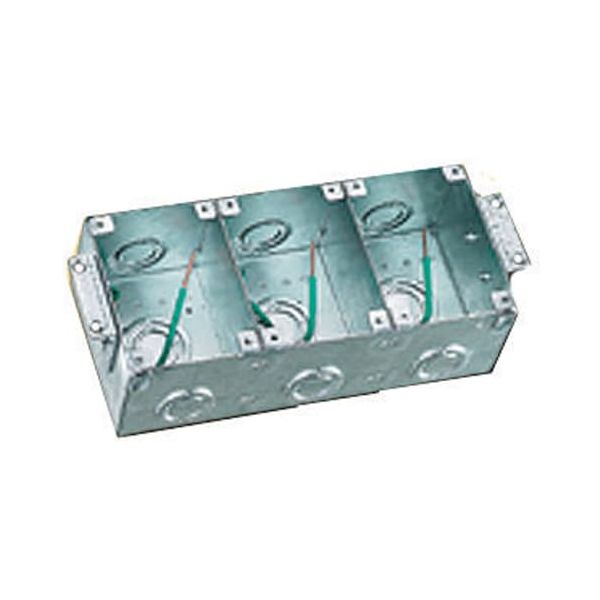 Hubbell Wiring Systems B2483 Stamped Steel 3-Gang Rectangular Wooden Floor Box