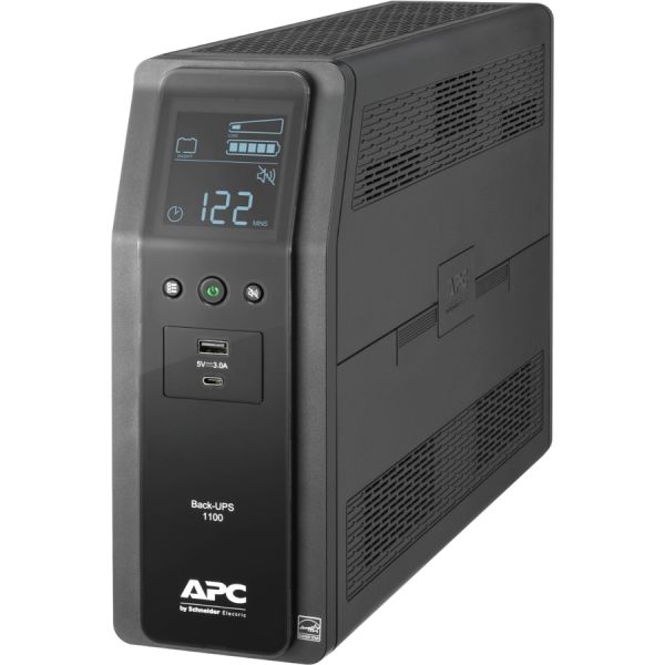 APC BACK-UPS PRO BN 1100VA, 120V, AVR, LCD, 2 USB CHARGING PORTS, 10 NEMA OUTLET
