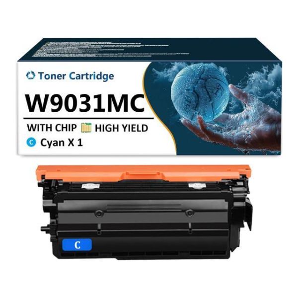 W9031MC Cyan Toner Cartridge Compatible for HP Color Laserjet Managed MFP E67550dh E67650dh E67560z E67660z Printers, 1 Pack