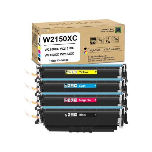 W2150XC W2151XC W2152XC W2153XC Toner Cartridge Compatible for Replacement for Color Pro 4201 4202 4203 MFP 4301 MFP 4302 MFP 4303 Printer Series