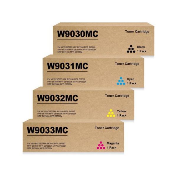 Remanufactured W9030 W9030MC Toner Cartridges Compatible with HP W9030MC W9031MC W9032MC W9033MC for Color Managed MFP E67550dh E67650dh E67560z E67660z Printer (4 Pack)
