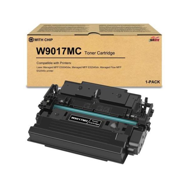 SRITE W9017MC Black Toner Cartridge (with Chip) Replacement for W9017 MC Toner Works with Laser Managed MFP E50045dw E52545dn E52545c Printer,23000 Pages