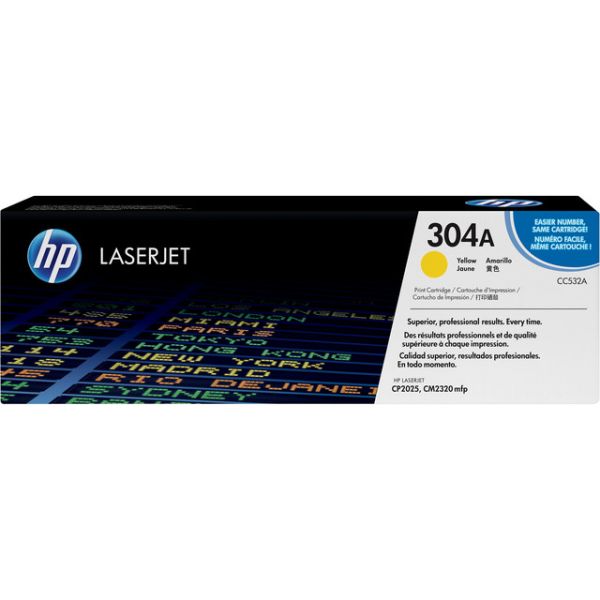HP 304A Yellow LaserJet Toner Cartridge (CC532A)