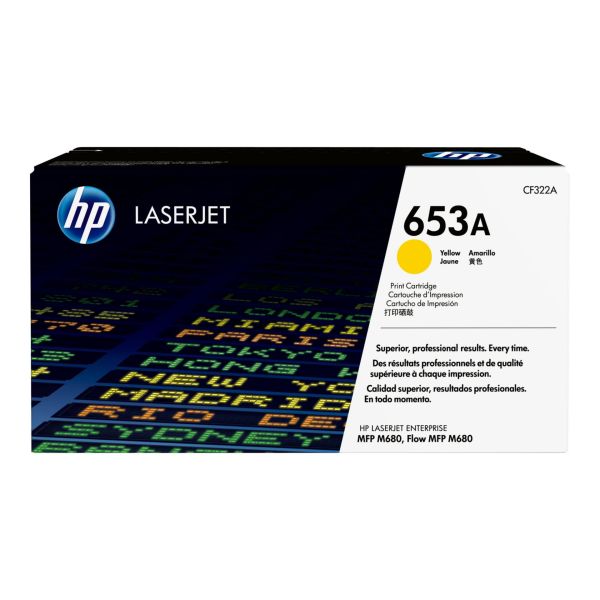 HP 653A Original Standard Yield Laser Toner Cartridge - Single Pack - Yellow - 1 Each - CF322A