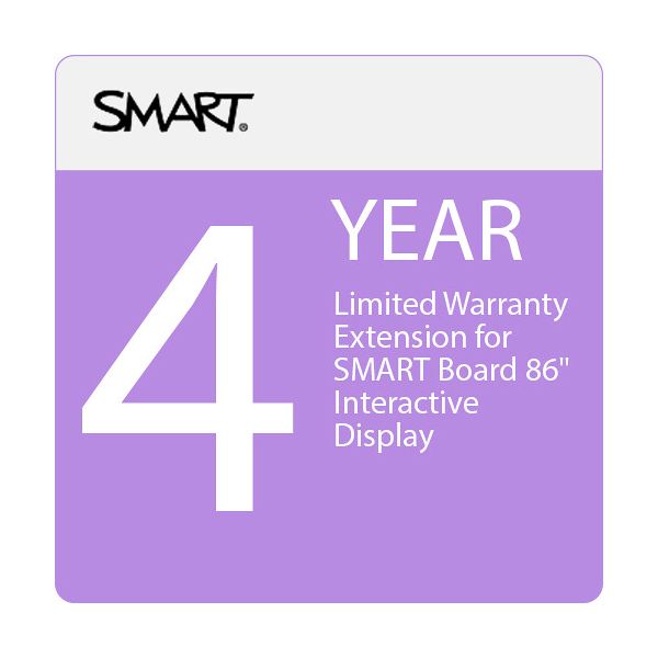 4 YEAR LIMITED WARRANTY EXTENSION FOR SMART BOARD 86IN INTERACTIVE DISPLAY - YEA — EWY4-SBID-86-7Y