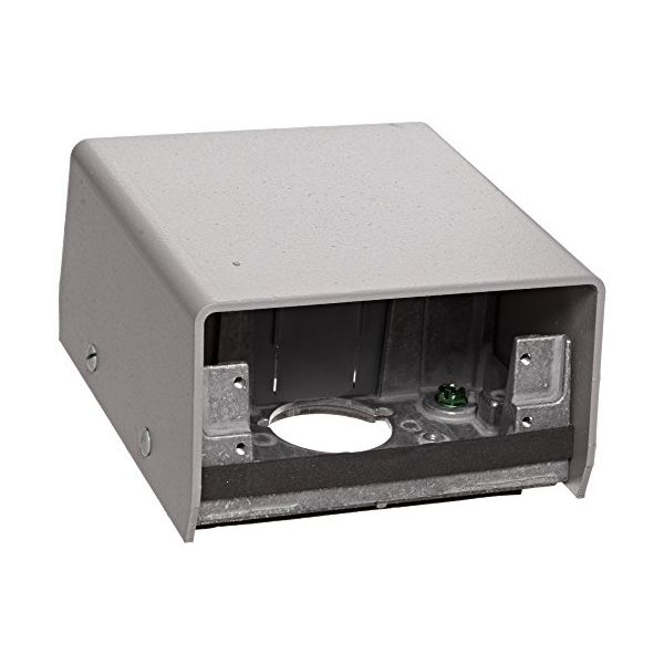 Hubbell Wiring Systems FR280GYA Painted Aluminum 2 Gang Fire-Rated Poke-Through Pedestal Plate for PT27A Pedestal