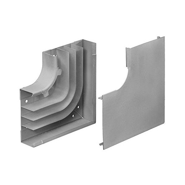 Hubbell Wiring Systems HBL4711DFOGY Steel Metal Raceway Divided Flat Elbow