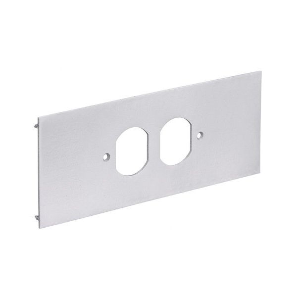 HBLALU57DR Anodized Aluminum Raceway Duplex Receptacle Cover