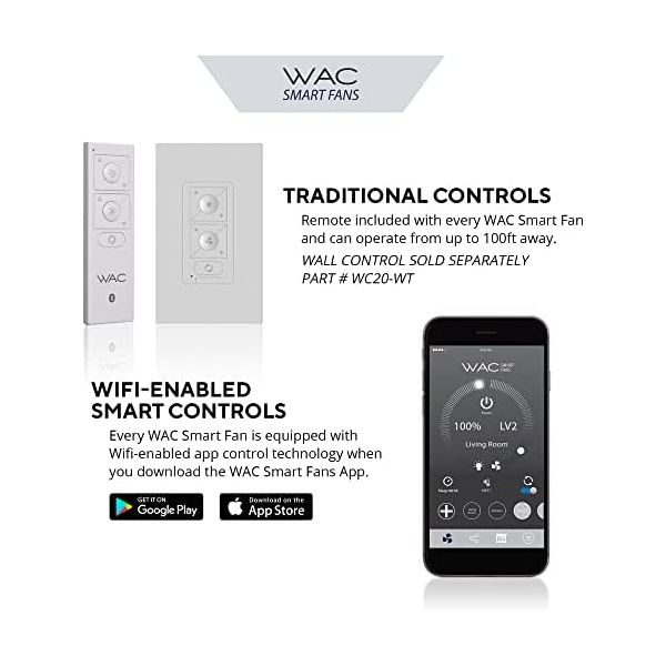 WAC Lighting Mocha XL 8 Blades Aluminum Smart Ceiling Fan in Brushed Nickel