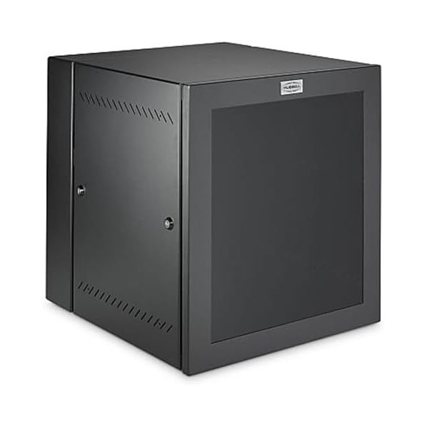 Hubbell - HLQ3632 - QuadCab Wall Mount Cabinet Light Duty 19 Rack Units 32in. in. Deep Window Door Black