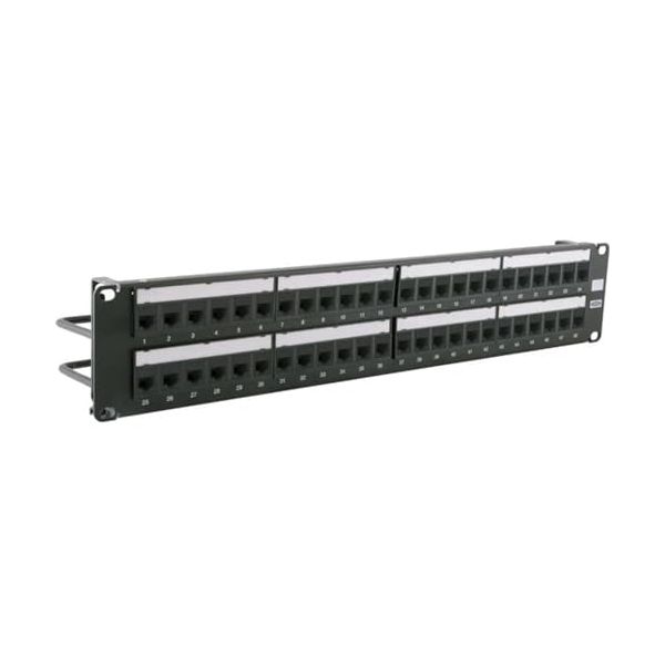 Hubbell - HPJ6A48 - Hubbell Patch Panel Kit - 48 Port(s) - 48 x RJ-45 - 2U High - Black Powder Coat - 19 Wide -