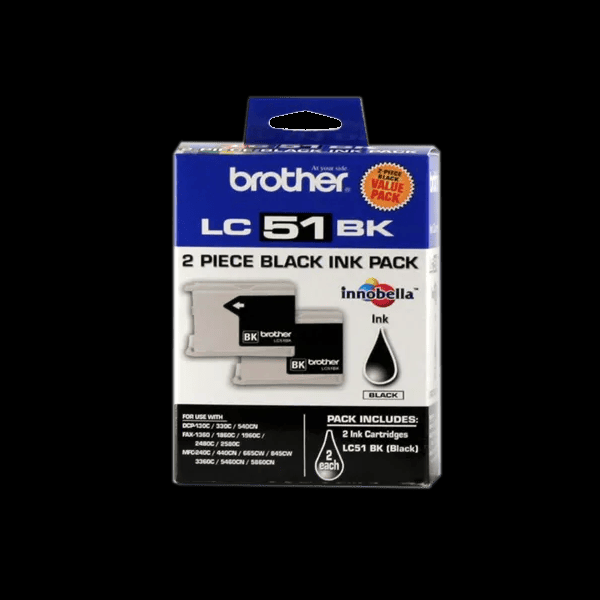 Brother Genuine LC512PKS 2 Pack Black Ink Cartridges