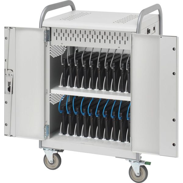 Bretford MDMLAP20NR-CTAL Link L Charging Cart for 20 Devices, w/Rear Doors