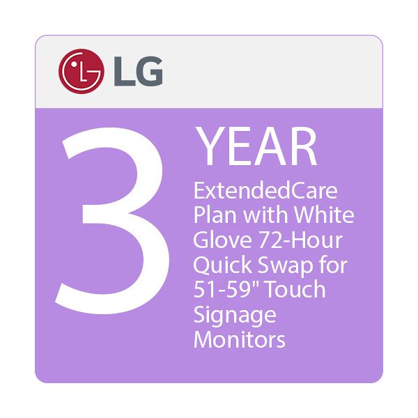 51IN-59IN SIGNAGE MONITOR (TOUCH), 3 YEARS EXTENDEDCARE WITH WHITE GLOVE SERVICE