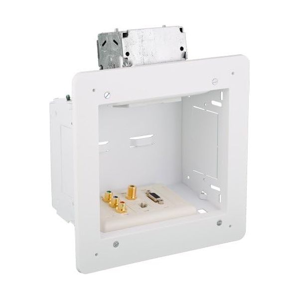 Hubbell-Raco NSAV62M Recessed Steel TV Box Wall Plate Kit