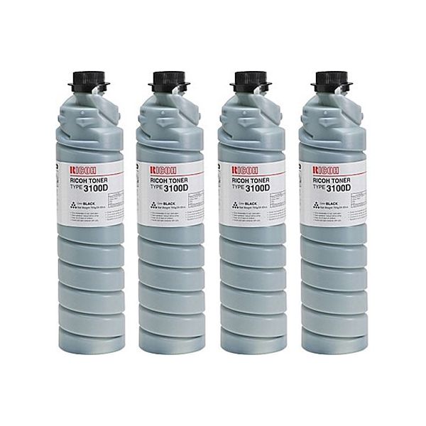 Ricoh 885149 Type 3100D Black Toner Cartridge 4-Pack (15k Pages)