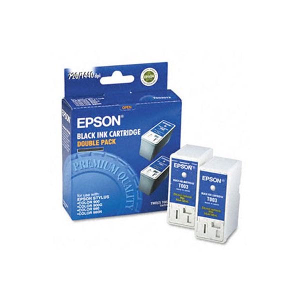Epson T003012 Black Ink Cartridge 2-Pack (1.2k Pages)