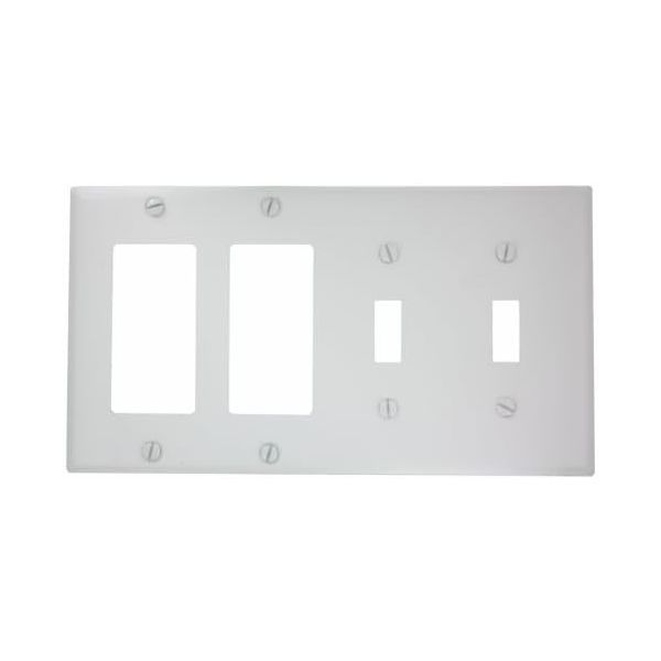 Leviton 4-Gang 2-Toggle Decora/GFCI Device Combination Wallplate