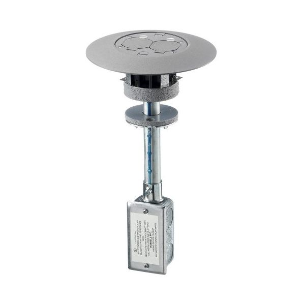 Hubbell Wiring Systems PT7FSDGYA Aluminum 1 Piece Unit Fire-Rated Poke-Through Flush Duplex Floor Fitting