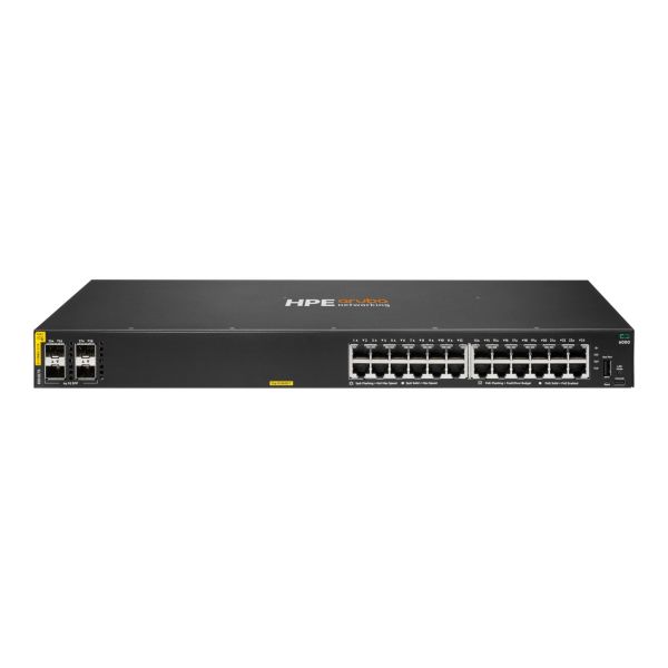 HPE Aruba Networking CX 6000 24p 10M/100M/1G Class4 PoE 4p SFP 1G 370W Switch - switch - 24 ports - managed - - R8N87B#ABA