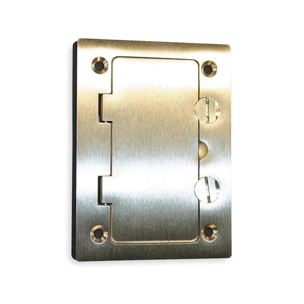 Hubbell Wiring Systems S3826 Brass Round Floor Box Rectangle Style Line Decorator Opening Cover