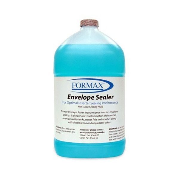 1 GALLON OF SEALING SOLUTION FOR FORMAX FOLDER INSERTERS AND ENVELOPE SEALERS, S