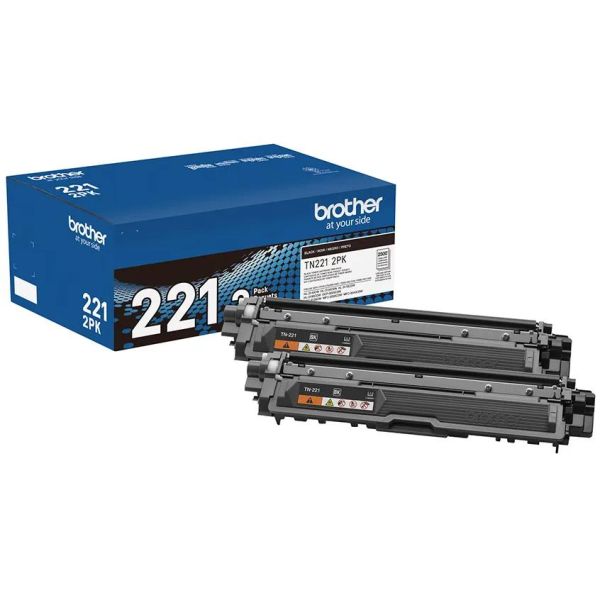 Brother Genuine TN2212PK Standard-Yield Black Twin Pack Toner Cartridges
