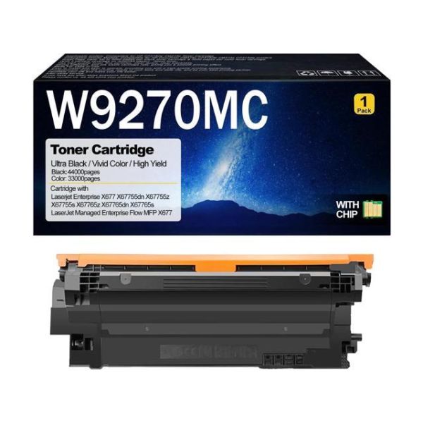 W9270MC Toner Cartridge Compatible for HP W9270MC W9271MC W9273MC W9272MC Toner Cartridges for HP LaserJet Enterprise X677 X67755dn X67755z X67755s X67765z Printers Black