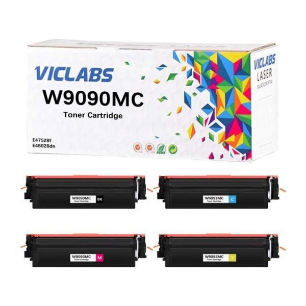 W9090MC Toner Cartridge Replacement for W9090MC W9091MC W9092MC W9093MC Toner Cartridge for use in Color LaserJet Managed MFP E45028 E47528 E45028dn E47528f Printer(4-Pack,BCMY)