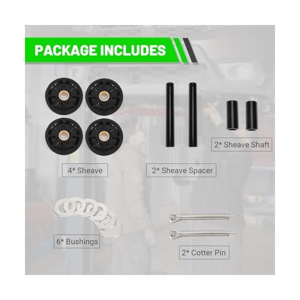 LEAPTREND N377/FJ7116-1 2-Post Lift Upper Pulley Sheave Kit Fit for Rotary Lift SPOA7 SPOA9 FJ7109