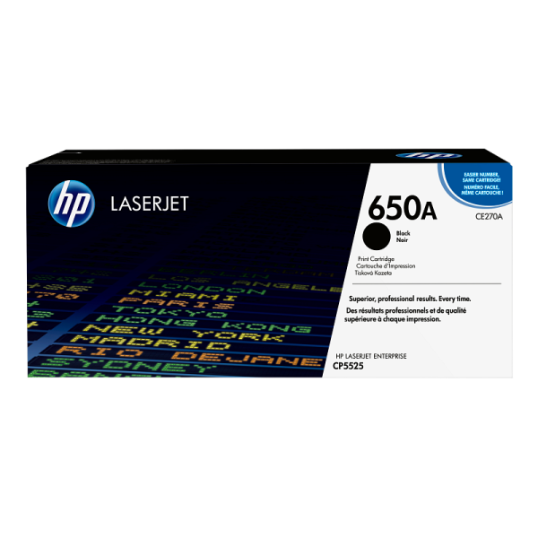 HP 650A Black Original LaserJet Toner Cartridge (CE270A)