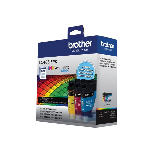 3 PACK OF STANDARD YIELD CYAN, MAGENTA AND YELLOW INK CARTRIDGES