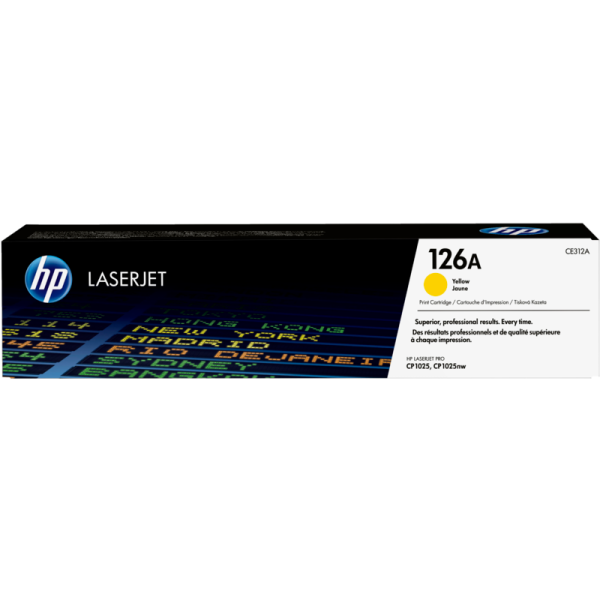 HP 126A Yellow Original LaserJet Toner Cartridge (CE312A)