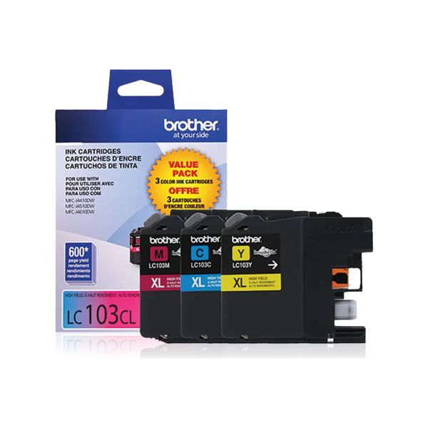 LC103C / M / Y - 3 PACK CARTRIDGE FOR MFCJ4410DW, MFCJ4510DW, MFCJ4610DW, 600 PA