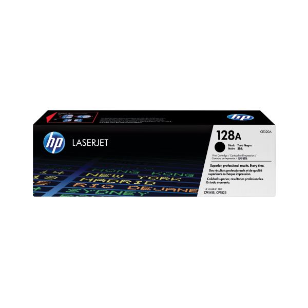 HP 128A (CE320A) BLACK ORIGINAL LASERJET TONER CARTRIDGE