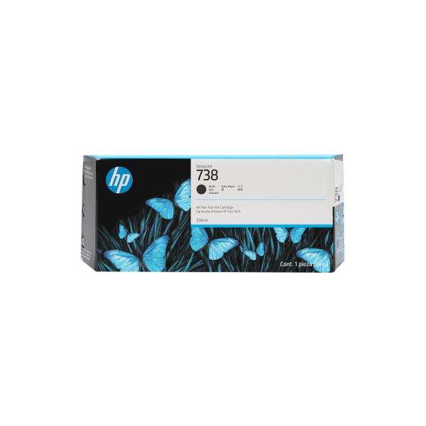 HP 738 300-ml Black DesignJet Ink Cartridge (498N8A)