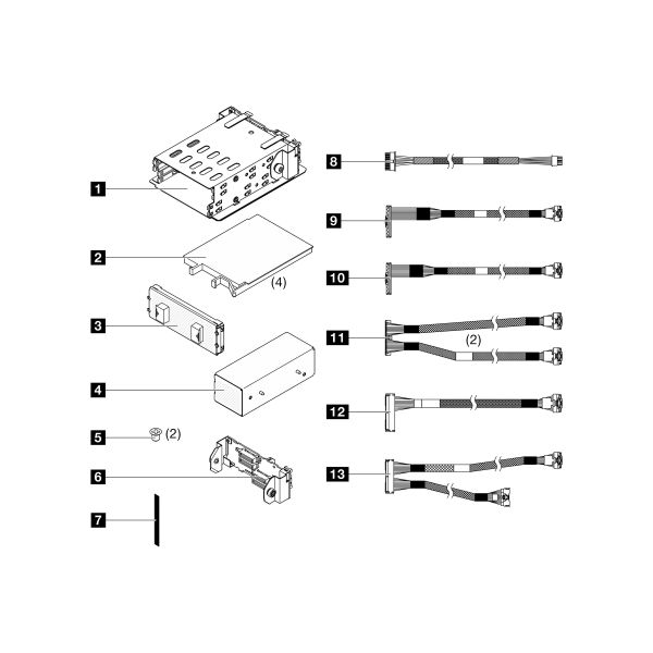 Lenovo - Server 1 x 4 E3.S backplane kit