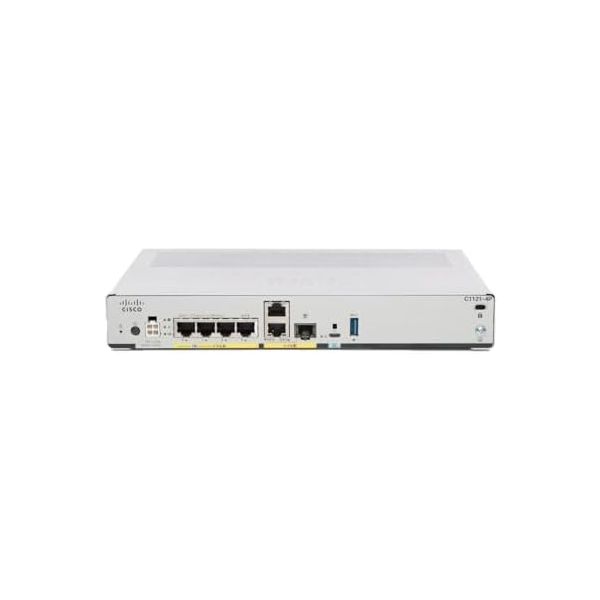Cisco C1121-4P ISR 1100 Series 4-Port Dual GE/SFP Integrated Services Router w/ Power Adapter (Renewed)