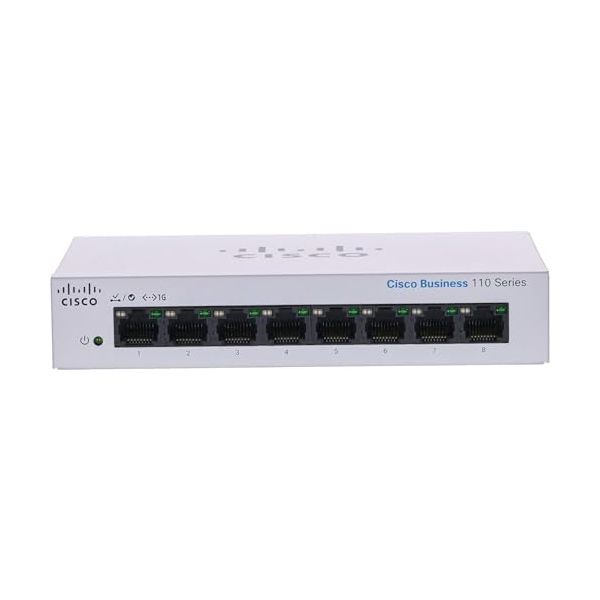 Cisco Business CBS110-8T-D Unmanaged Switch | 8 Port GE | Desktop | Ext PS | Limited Lifetime Protection (CBS110-8T-D-NA)