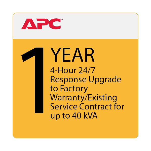 APC 3-Year 4HR 7x24 Response Upgrade | Warranty Service — WUPG4HR-UG-01