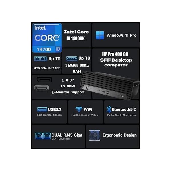 HP PRO SFF 400 G9 I714700 16GB/512 PC INTEL CORE I7-14700, 512GB SSD, 16GB DDR5,