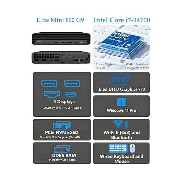 HP Elite Mini 800 MFF PC Desktop Computer